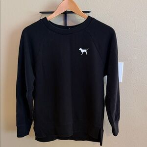 Victoria's Secret Black Crewneck Sweater with White Dog Logo